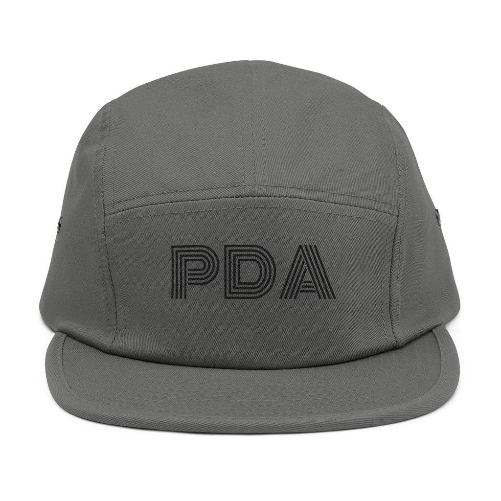 PDA striped outline 5 Panel Cap | embroidered logo