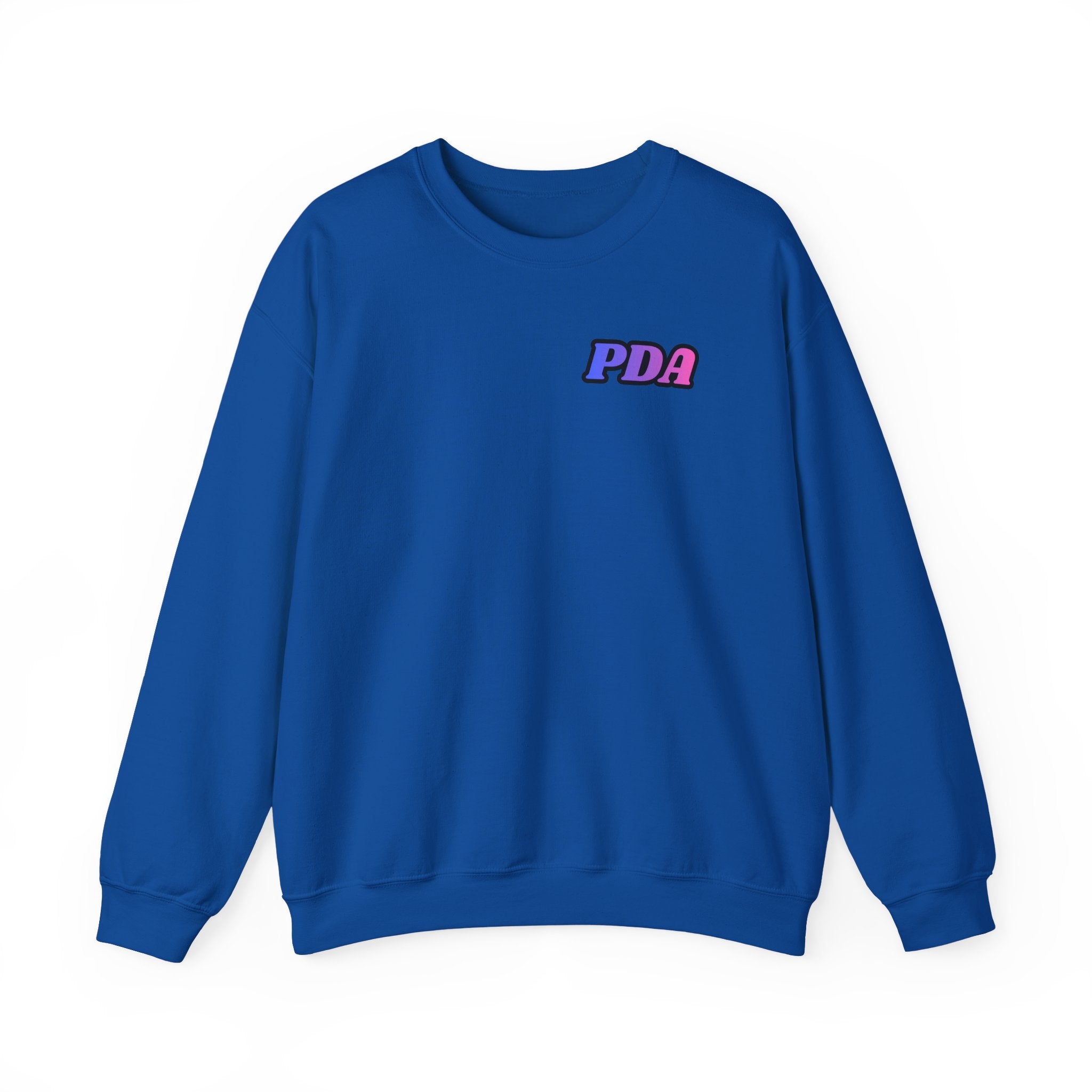 PDA-badge front Ombre-Bestie Crewneck