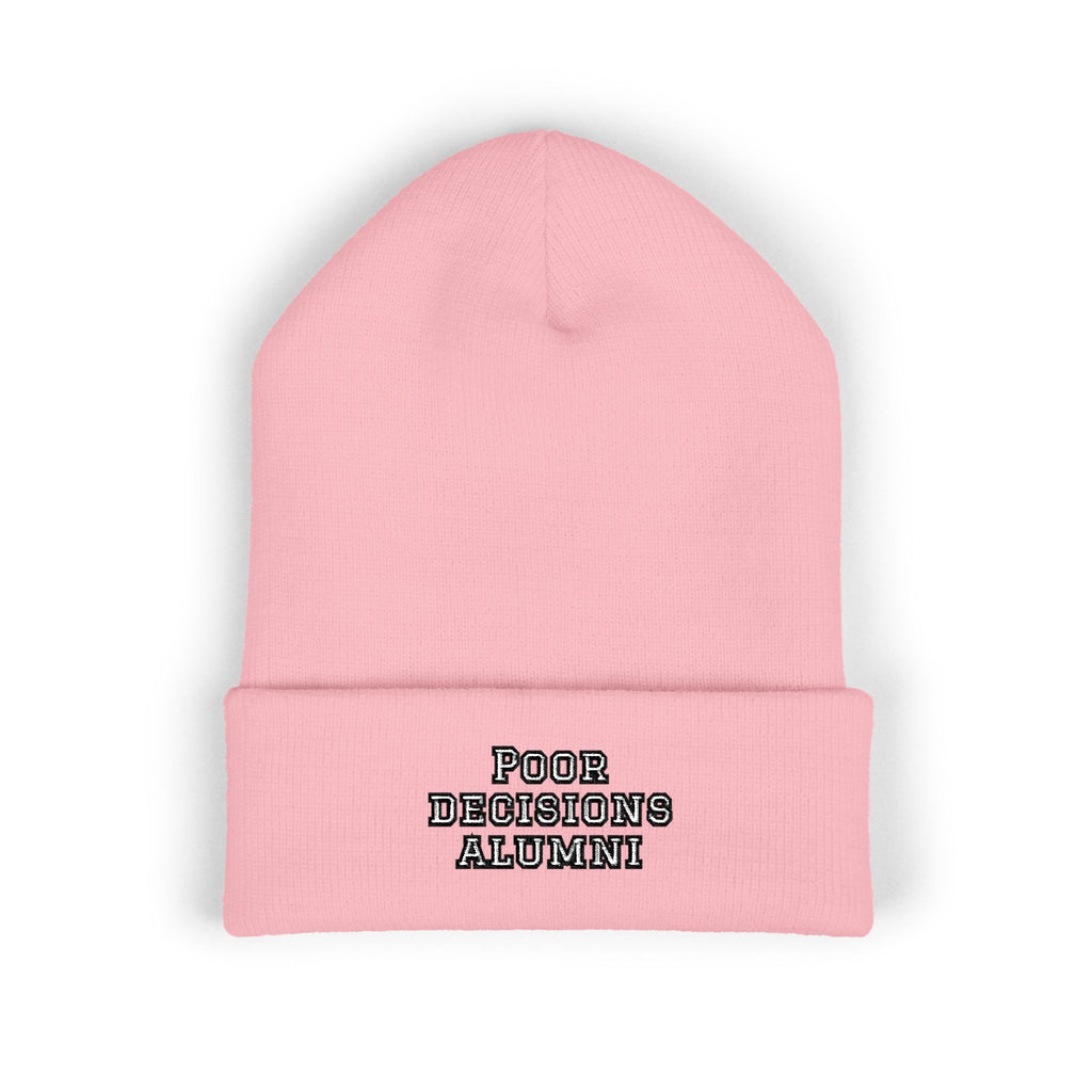 Poor Decisions Alumni Beanie | Embroidered Cuffed Knit Hat