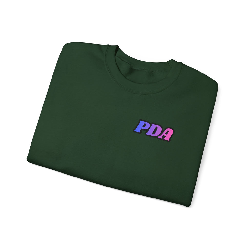 PDA-badge front Ombre-Bestie Crewneck