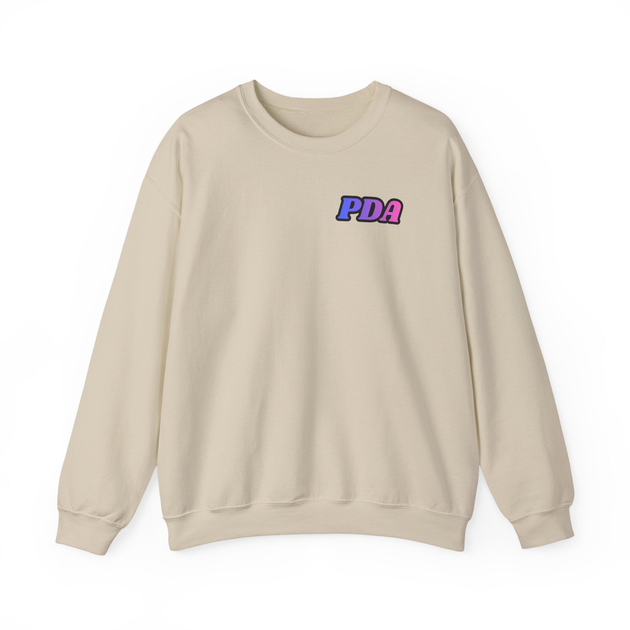 PDA-badge front Ombre-Bestie Crewneck