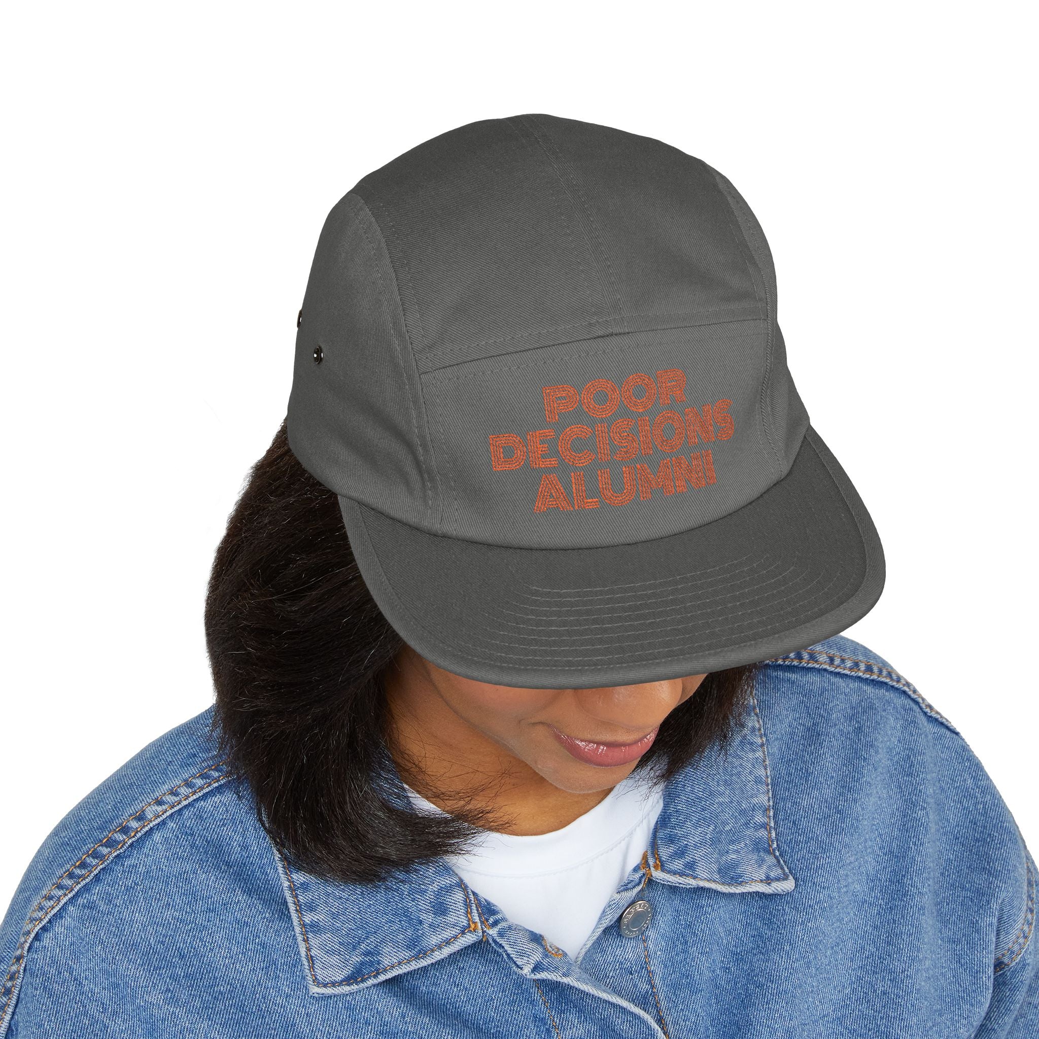 PDA embroidered text 5-Panel Cap