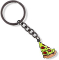 Pizza Keychain | Pizza Enamel Colored Charm Keychain