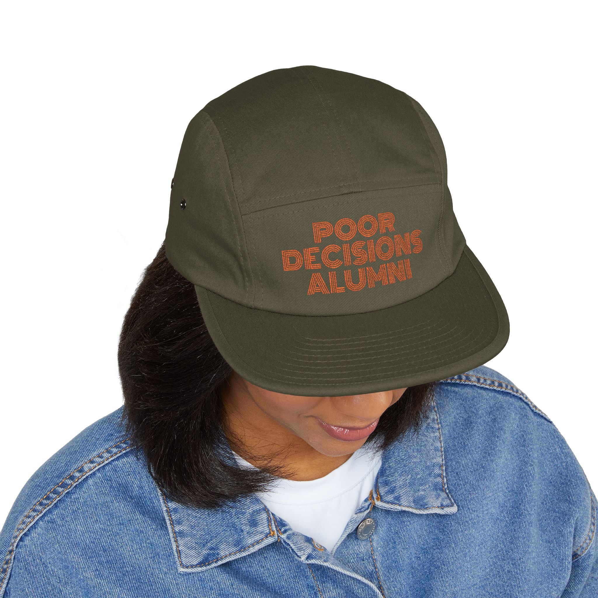 PDA embroidered text 5-Panel Cap