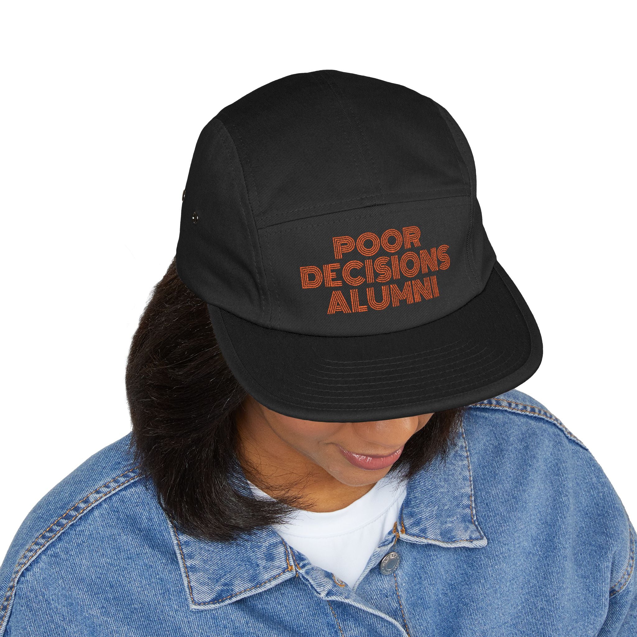 PDA embroidered text 5-Panel Cap