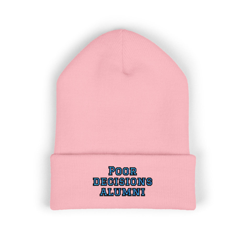 Poor Decisions Alumni beanie | Embroidered cuffed beanie
