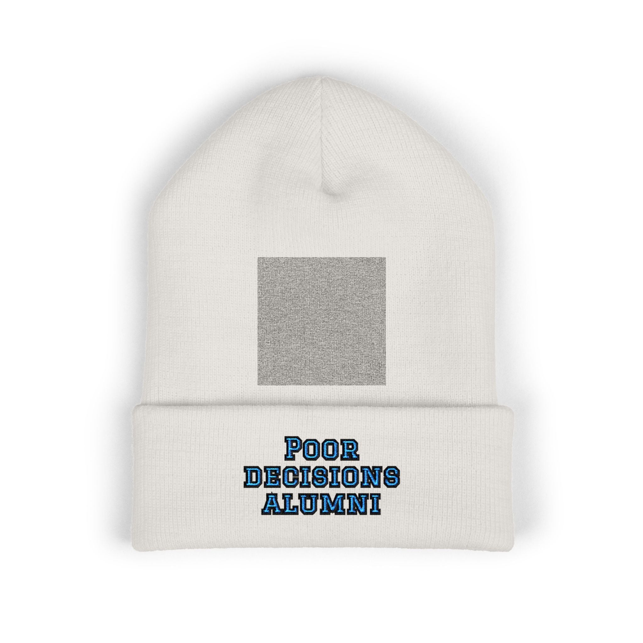Poor Decisions Alumni beanie | Embroidered cuffed beanie